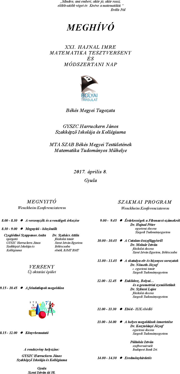 Meghívó, Program